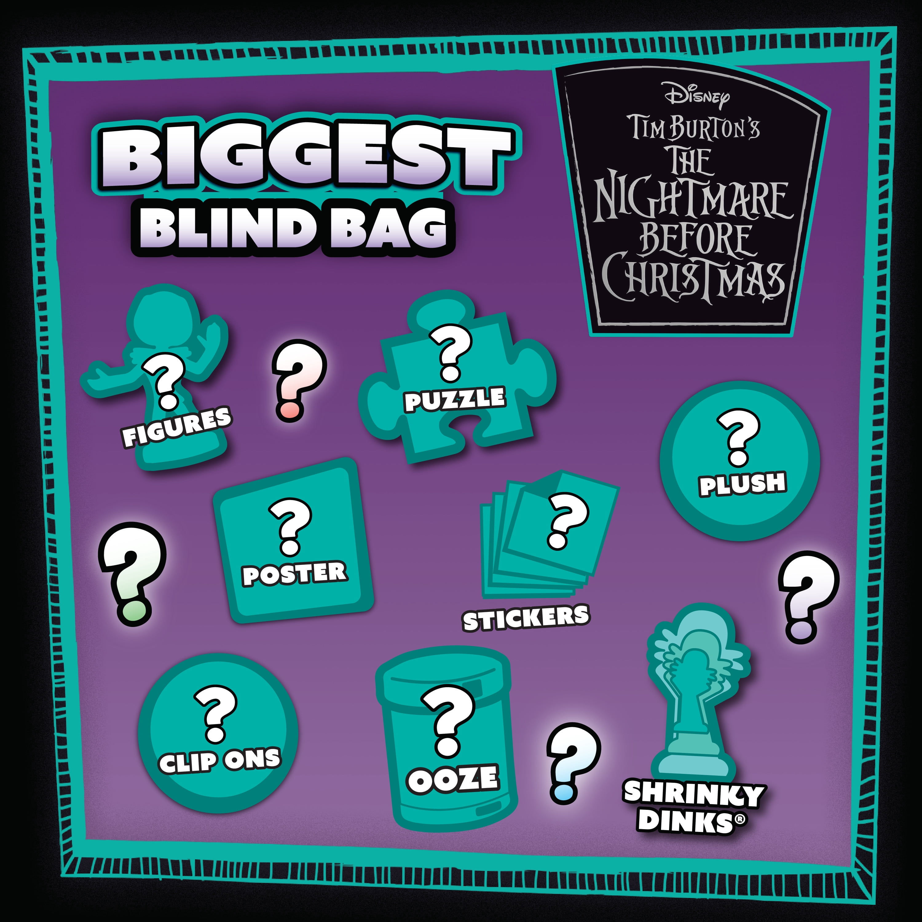 Disney Tim Burton's The Nightmare Before Christmas Biggest Blind Bag with 8 Surprises for Kids Ages 3 and Up