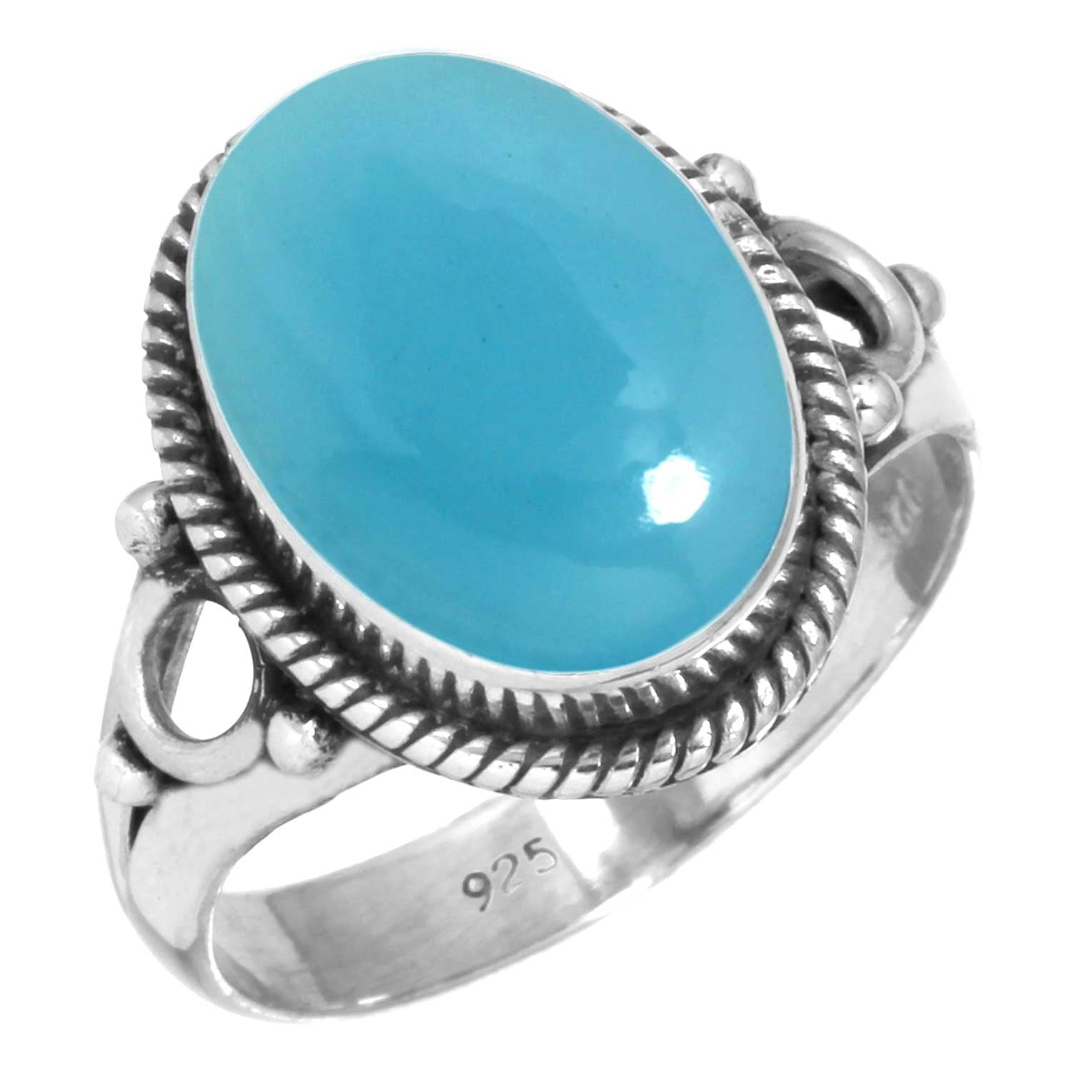 925 Silver Ring For Women Girls Blue Chalcedony Stone Silver Ring 925-silver-ring-for-women-girls-blue-chalcedony-stone-silver-ring