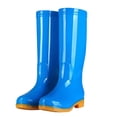 thumbnail image 5 of hopeusnice Women Tall Knee High Rain Boot Square Toe Waterproof Shoe For Farm Garden Work Blue 35, 5 of 5