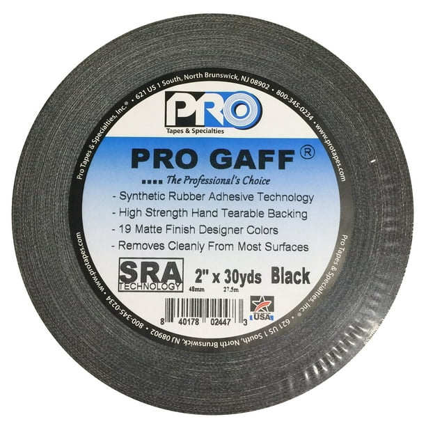 Pro Gaff Black Gaffers Tape 2 inch x 30 yard Roll