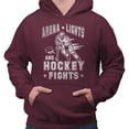 thumbnail image 2 of Arena Lights and Hockey Fights Hoodie Sweatshirt Unisex 3X-Large Maroon, 2 of 5