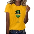 thumbnail image 4 of Uootdi T Shirts for Women Short Sleeve Crewneck Green Glitter Print St. Patrick's Day Casual Daily Soft Comfy Tees Gift, 4 of 5