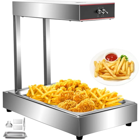 VEVOR 110V French Fry Food Warmer 22inx13in  1000W French Fry Heat Lamp Stainless Steel Heat Lamp Warmer 86-185?  Food Warmer Diaplay for French Fry  Heat Lamp Commercial for Fry Chicken