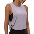 thumbnail image 7 of Workout Tank Tops Woman Large Armhole Crop Sleeveless Yoga Shirt Loose Side Twist Cutout Gym Tees Summer Sports Tanks, 7 of 7