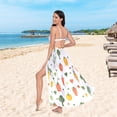 thumbnail image 6 of FORMRS Womens Beach Sarong Semi-Sheer Bikini Wrap Skirt Swimsuit Cover-ups, Green Cute Vegetables, 6 of 7