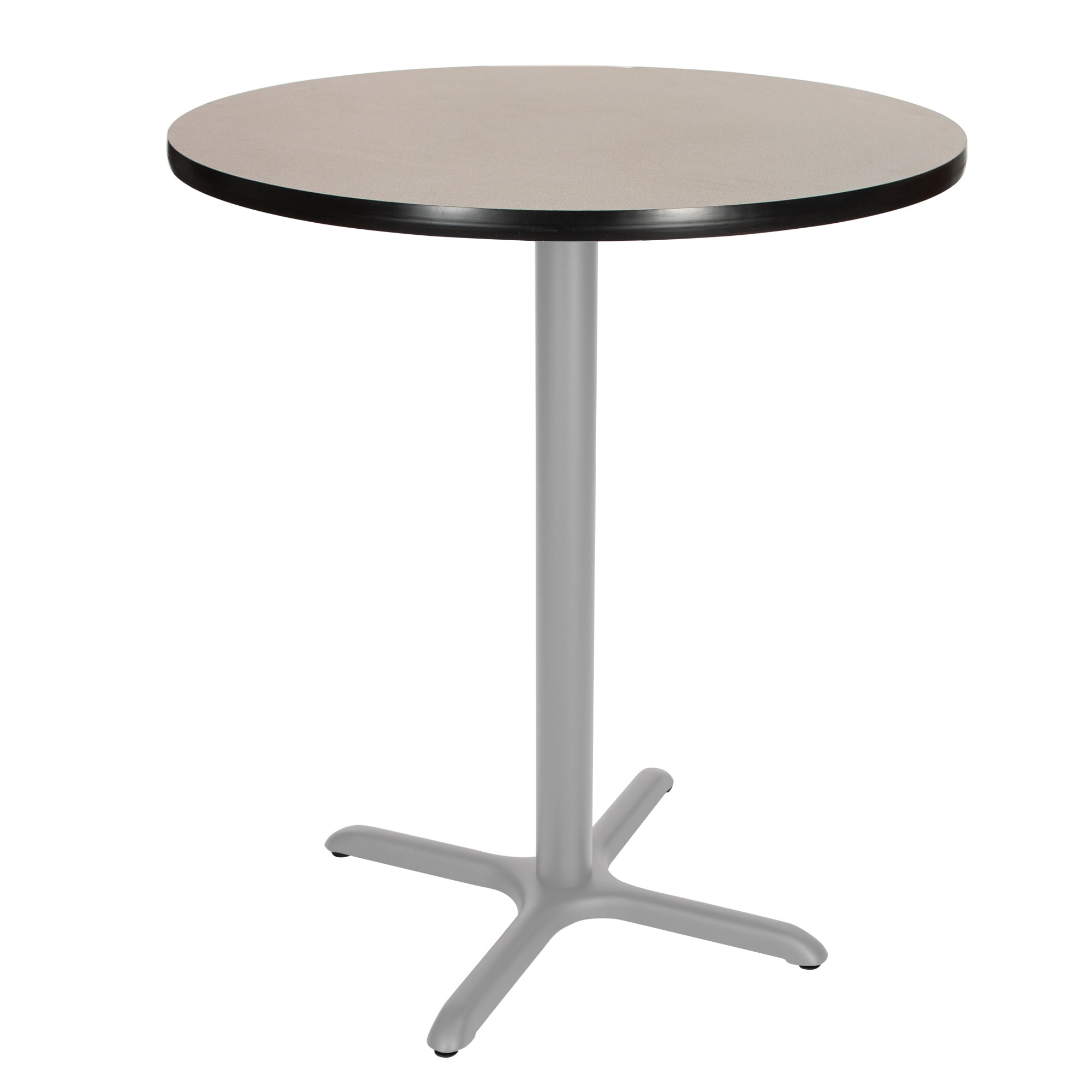 Hampden Furnishings Bennet Collection Steel Frame 36" Round Top, X Base, 42" Height, Cafe Table Grey Frame/Grey Nebula Top