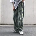 thumbnail image 5 of Pantalones vaqueros para hombre bordados Hip Hop Pantalones vaqueros para hombre Pantalones estéticos rectos negros empalmados 2024 tendencia talla grande lavados sueltos Kpop, 5 of 5