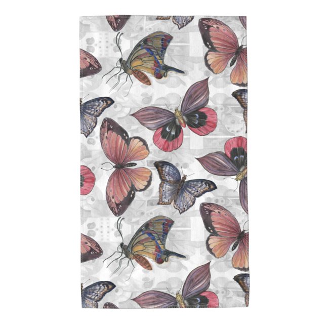 Balery Vintage Butterflies Toalla de Microfibra Premium con Estampado – 27.5x16 pulgadas, Alta Absorción, Suave y Aterciopelada, Secado Rápido