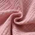thumbnail image 5 of Puntoco Women's V-Neck Crinkle Cotton Gauze Wrap Robe, 3/4 Sleeve Breathable Sleep Bathrobe with Tie Belt & Pocket Pink XXL, 5 of 7