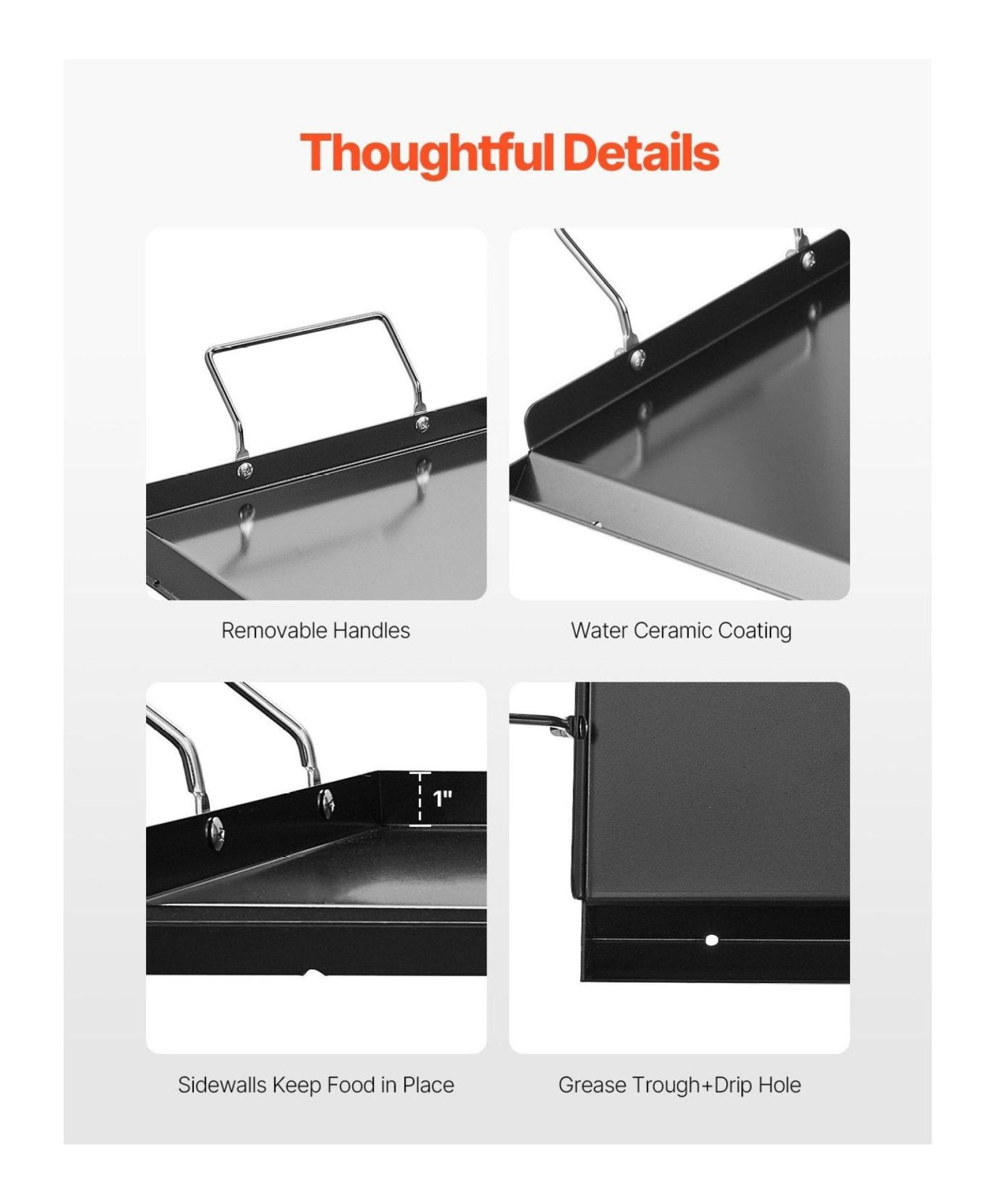 Carbon Steel Griddle 32x14 inch, Flat Top Griddle for Gas Grill, BBQ, Teppanyaki, Portable Cookware with Handle, Camping & Tailgating