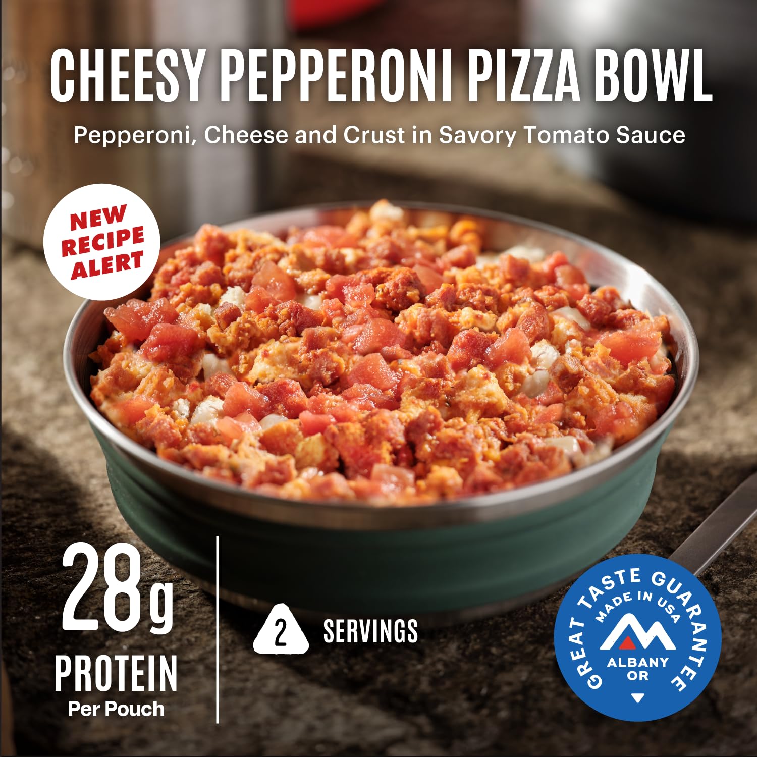 Mountain House Cheesy Pepperoni Pizza Bowl | Freeze Dried Backpacking & Camping Food | 6 Pack