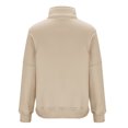 thumbnail image 4 of ICHUANYI Clearance Women's Half Zipper Short Fleece Quarter Zipper Pullover Winter 2023 Set Sweater Sweater Coat(Khaki, L) ICHUANYI WER2023081511660, 4 of 8
