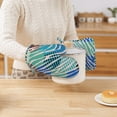 thumbnail image 7 of DouZhe Oven Mitts and Pot Holders Sets, Colorful Zebra Stripes Prints Non-Slip Heat Resistant Kitchen Oven Silicone Glove, 7 of 7