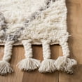 thumbnail image 4 of SAFAVIEH Casablanca Mackenzie Geometric Wool Shag Area Rug, Grey/Ivory, 8' x 10', 4 of 9