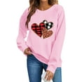 thumbnail image 6 of VKOYWKM Heart Print Sweatshirts for Women Oversized Valentine's Day Pullover Pink Long Sleeve Crewneck Sweatshirt Valentine's Gifts Pullover Tops, 6 of 7