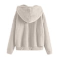 thumbnail image 3 of Mens Fuzzy Sherpa Jacket Long Sleeve Full-Zip Hooded Jacket Coats (Beige XXXL), 3 of 4