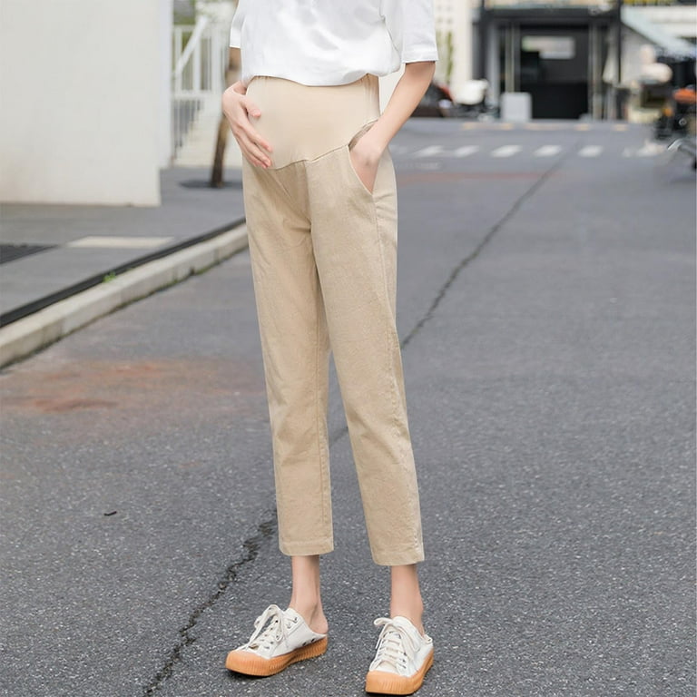 Womens Pants Maternity Slacks For Work THDHVS Maternity Pants,Maternity  Pants For Women,Maternity Dress Pants With Full Belly Support Sleek  Straight Leg And High Waist Tailored Work Pants
