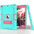 thumbnail image 2 of New iPad 9.7" 2018/2017 Case, Mignova Heavy Duty rugged Hybrid Protective Case with Build In Kickstand For Apple iPad 9.7 2018/2017 A1893 A1822 A1836(Aqua+Pink), 2 of 7