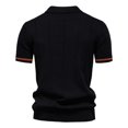 thumbnail image 4 of Mens Polo Shirts Solid Color Business Workl Lapel Knit Short Sleeve Summer Casual Slim Dress Shirts for Men, 4 of 5