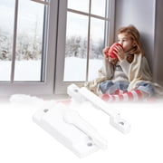 BIMZUC Sash Lock Square Zinc Alloy White Rustproof Multifunctional Sturdy Window Lock For Home Office Sliding Windows With Flat Seat And Hardware Screws Included (2.75 Inches / 7.00 cm)