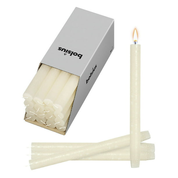 Bolsius 10.5 Inch Modern Ivory Rustic Taper Table Decor Candles Unscented -  Smokeless Table Candle for Wedding, Spa, Party, Church, Restaurant,  Household Decoration - Pack of 16 - Walmart.com