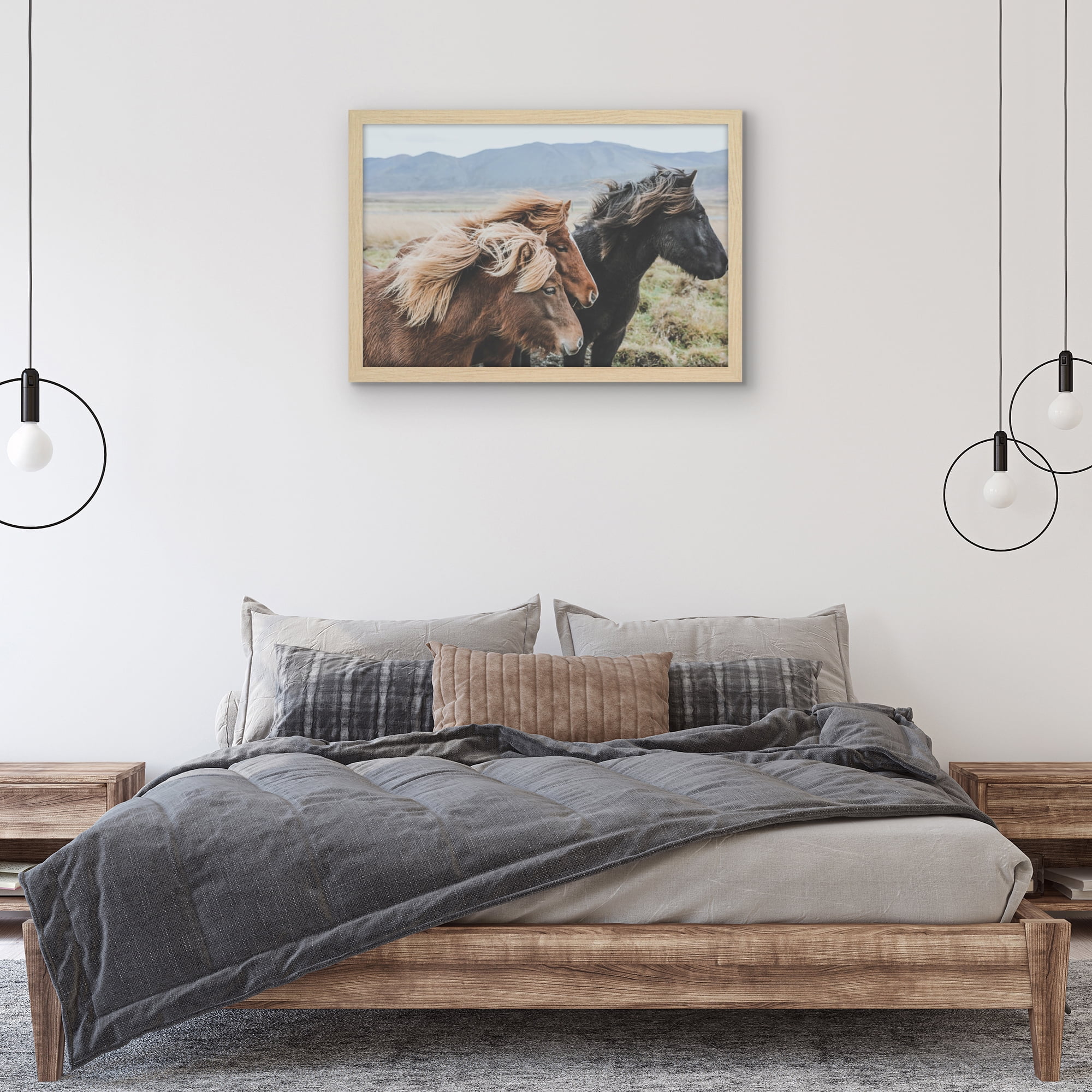 Americanflat Poster Frame 24x36 inches - Natural Oak Wooden Picture Frame with Plexiglass Cover