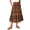 Earthy Yellow, variant on Delconic Women’s Plaid Patterned Midi Skirt with Elastic Waistband Drawstring and Side Pockets Casual Loose Fit Design Earthy Yellow M