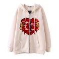 thumbnail image 5 of Sudadera con capucha y cremallera para hombre y mujer, chaqueta gótica de hip hop oscuro Harajuku Y2k con estampado de letras y corazón rojo, sudadera Harajuku, 5 of 5