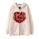thumbnail image 5 of Sudadera con capucha y cremallera para hombre y mujer, chaqueta gótica de hip hop oscuro Harajuku Y2k con estampado de letras y corazón rojo, sudadera Harajuku, 5 of 5