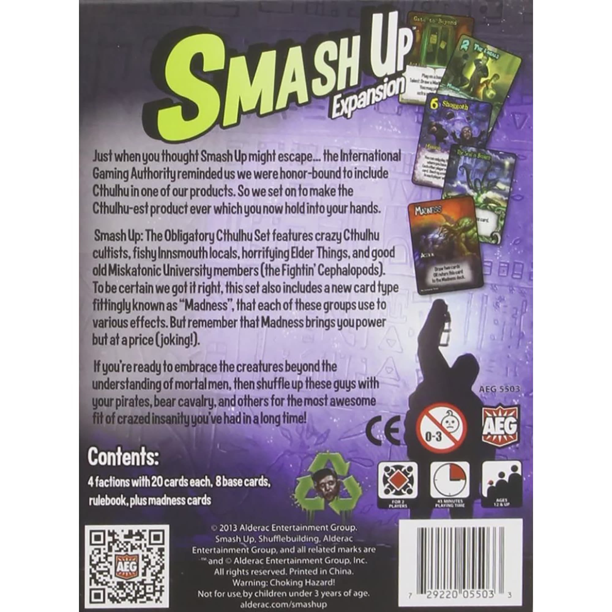 Smash Up: The Obligatory Cthulhu - Stand Alone Expansion (2 Players) Or  Combine With Other Smash Up Titles (4 Players) - Alderac Entertainment  Group