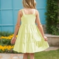thumbnail image 4 of Girl's Summer Dress Spaghetti Strap Button Down Sleeveless Midi Dress Casual Loose Sundress A-line Dresses 3-12 Years, 4 of 5
