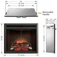 thumbnail image 2 of PuraFlame Klaus Electric Fireplace Insert with Fire Crackling Sound, Glass Door and Mesh Screen, 750/1500W, Black, 25 63/64 Inches Wide, 23 3/16 Inches High, 2 of 7