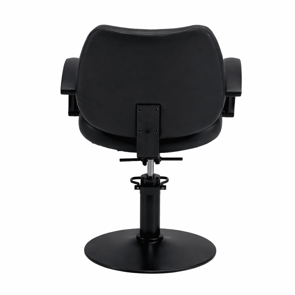 Hydraulic Barber Styling Chair with 360-Degree Swivel and Chrome Base, Heavy-Duty Beauty Salon Chair with PU Leather Upholstery, Black