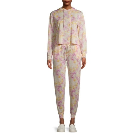 Catherine Malandrino Women's Fleece Hoodie & Sweatpants, 2-Piece Set