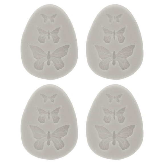 2PCS Polymer Clay Mold, Clay Mold Fondant Mold 3 Butterfly Mold Silicone Rose for Crafts Air Dry DIY Cake, Grey