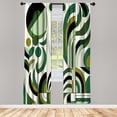 thumbnail image 2 of Ambesonne Mid Century Modern Curtains, Leafy Abstract, Pair of 28"x63", Pale Green Dark Grey, 2 of 2