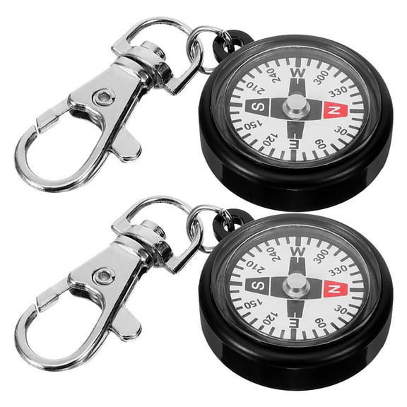 Raindrops  2 Pcs Small Pocket Compass Portable Hiking Keychain