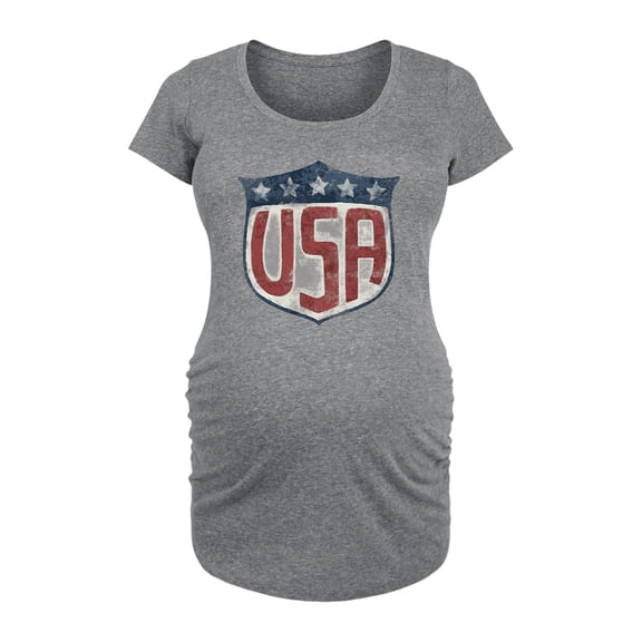 Instant Message - USA Shield - Women's Maternity Scoop Neck Graphic T-Shirt