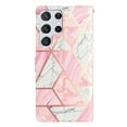 thumbnail image 4 of Allytechgroup Pattern Wallet Flip Case for Samsung Galaxy S22 Ultra 5G, Premium PU Leather Kickstand Card Slots Cover Case with Wrist Strap Magnetic Clasp Shockproof Anti-Scratch Case, Pink Marble, 4 of 8