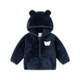 thumbnail image 3 of hengsof Toddler Boys Girls Hooded Fleece Jacket Long Sleeve Coat Cute Bear Hoodie Zip Up Fall Winter Warm Outwear with Pocket 1-5Y, 3 of 6