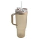 thumbnail image 2 of Termo de Plástico con Tapa Doble y Popote, Vaso Alto Reutilizable con Asa Ergonómica, Capacidad 1.2 Litros, Color Gris, 2 of 5