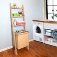 thumbnail image 5 of BEKITCHEN Brown Laundry Hamper with Ladder Shelf, Dirty Clothes Hamper Organizer with 1 Pull-out Beige Removable Bags & 3-Tier Storage Trays, 5 of 6