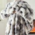 thumbnail image 5 of GEMBED Faux Fur Throw Blanket for Couch Fuzzy Soft Plush Thick Bubble Blanket for Living Room, 50x60 inches, Tie Dye Gray, 5 of 6