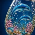 thumbnail image 5 of Sea Dolphin Stemless Wine Glass, 17oz Coastal Drinkware - Hand-Blown Glass Tumbler, Unique Sea Beach Themed Gift - Birthday & Housewarming Decor (1PC), 5 of 8