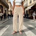 thumbnail image 2 of Horkkom Corduroy Pants Women Elastic Waist Drawstring Sweatpants Casual Soft Comfy Loose Pants with Pocket S, 2 of 10
