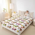 thumbnail image 4 of Homewish Cartoon Dachshund Full Size Sheets, Kawaii Cartoon Dog Bed Sheets, Teens Kids Boys Girls Sheet Sets, Luxury Bedroom Decor, 4pcs, 4 of 7