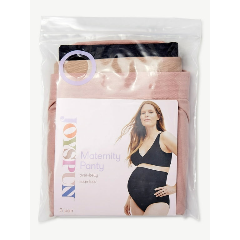 Joyspun Women's Maternity Over the Belly Underwear, 3-Pack, Sizes S to 3X 