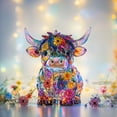 thumbnail image 3 of 2D Acrylic Colorful Cow Pendant for Garden Window Tree Car Decoration, 3 of 3