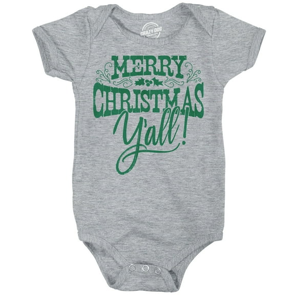 Merry Christmas Yall Baby Bodysuit Funny Sarcastic Xmas Graphic Novelty Jumper For Infants