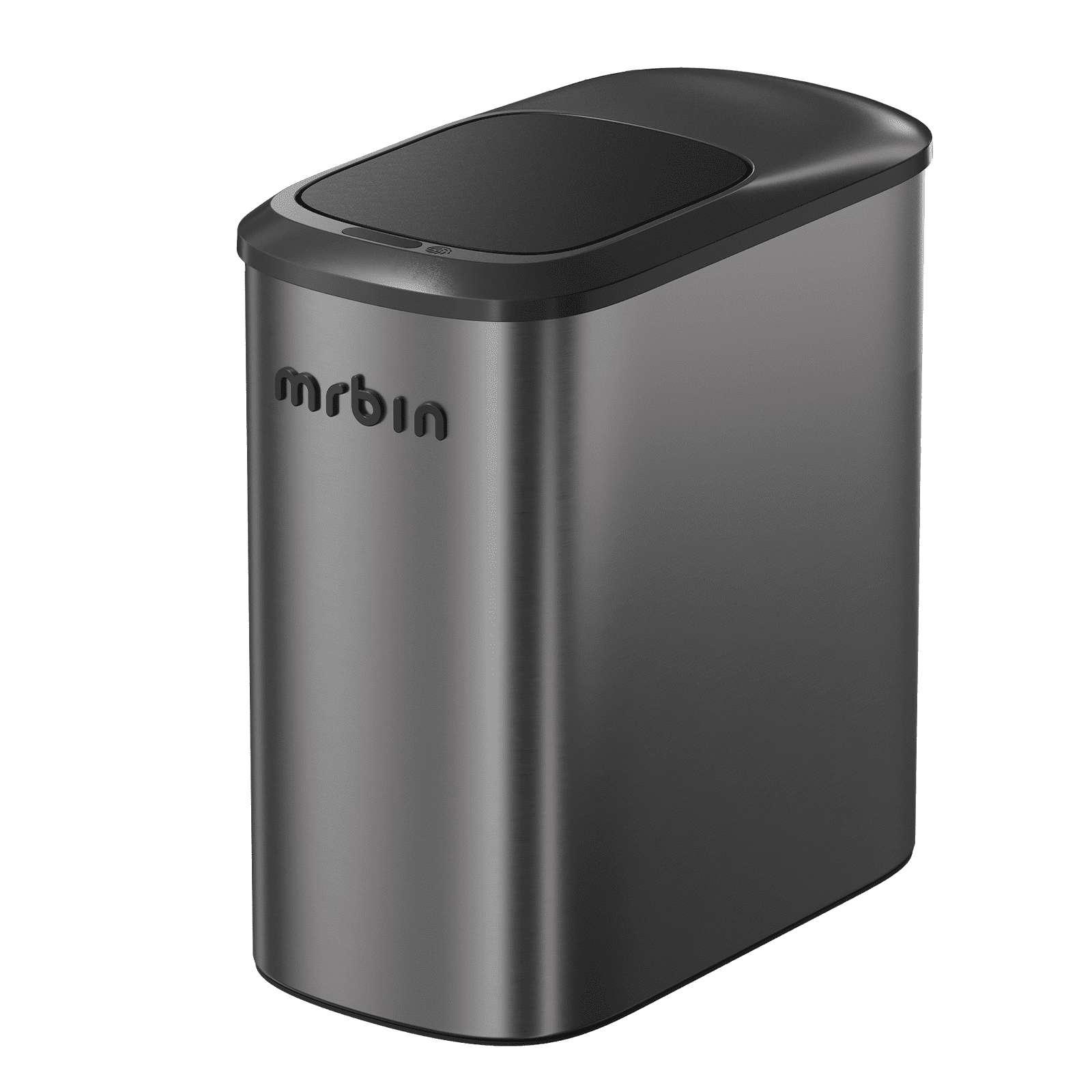 MRBIN Stainless Steel Motion Sensor Trash Can Bathroom, 10L / 2.6gal Slim Garbage Can with Lid Smart Trash Bin, Automatic Garbage Bin Touchless for Restroom, Vanity, Rv, Eclipse Grey